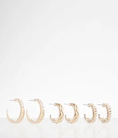 boutique by BKE 3 Pack Hoop Earring Set