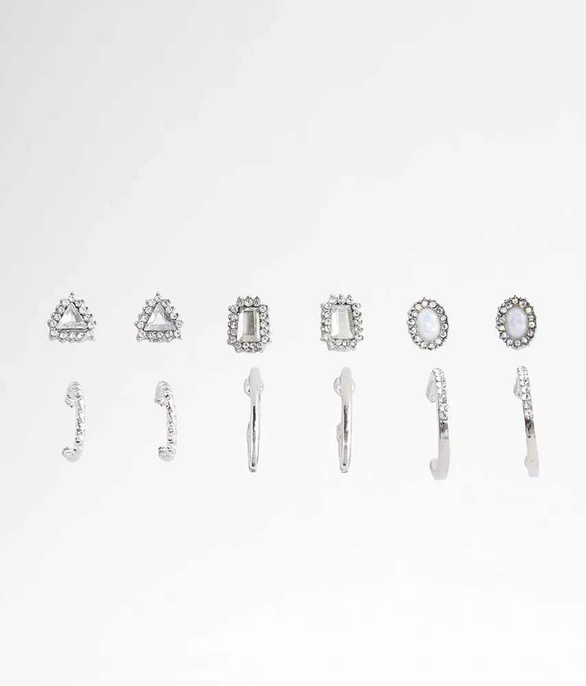 boutique by BKE 6 Pack Glitz Earring Set