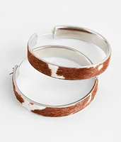 Cow Print Hoop Earring