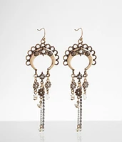 Stone Fringe Drop Earring