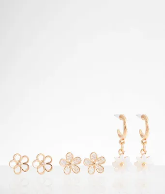 boutique by BKE 3 Pack Flower Earring Set