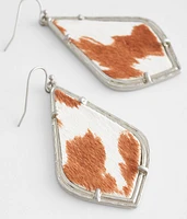 Cow Hide Teardrop Earring