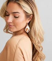 Cow Hide Teardrop Earring