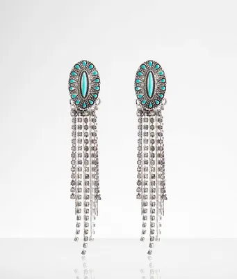 boutique by BKE Turquoise Fringe Earring