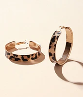 Cheetah Hoop Earring