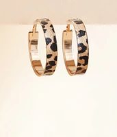 Cheetah Hoop Earring