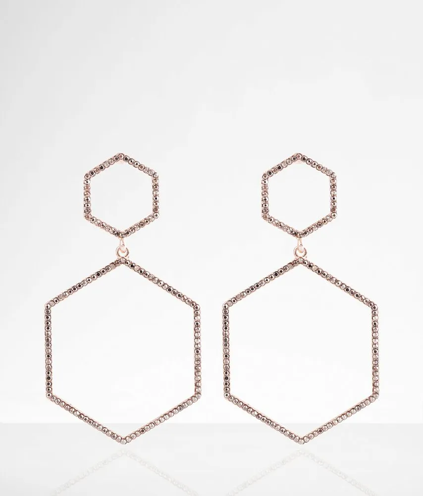 boutique by BKE Glitz Hexagon Earring