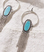 Turquoise Fringe Drop Earring