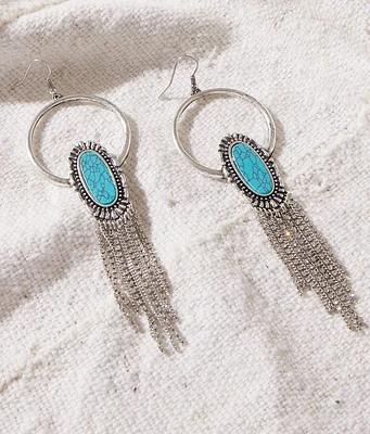 Sterling & Stitch Turquoise Fringe Drop Earring