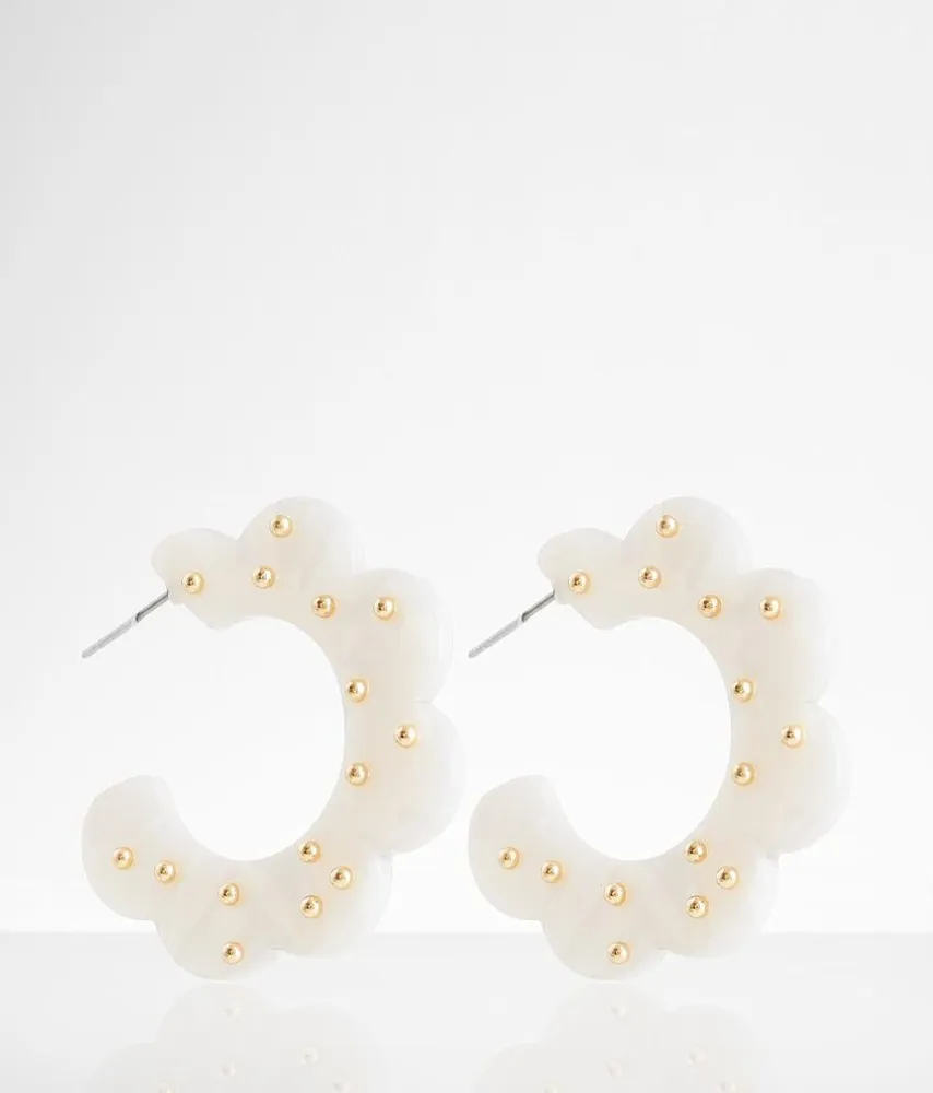 boutique by BKE Resin Flower Hoop Earring