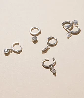 3 Pack Rhinestone Hoop Earring Set