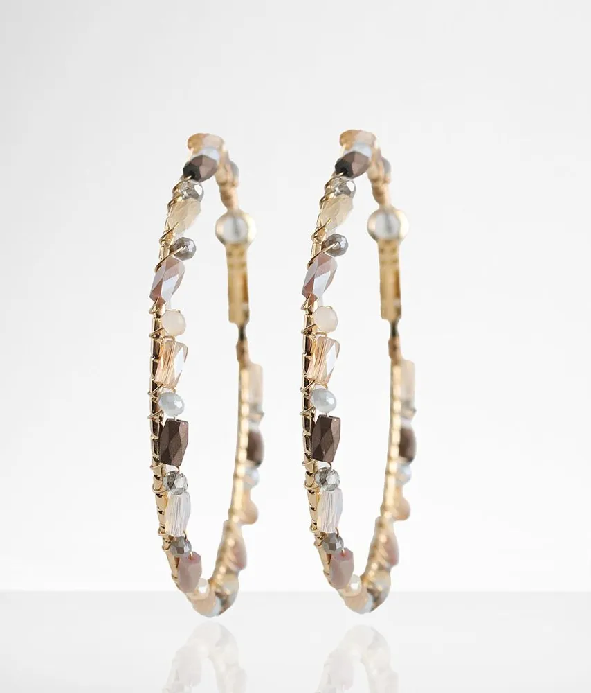 boutique by BKE Beaded Hoop Earring