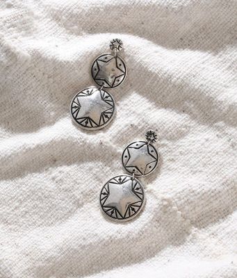 Sterling & Stitch Embossed Star Earring