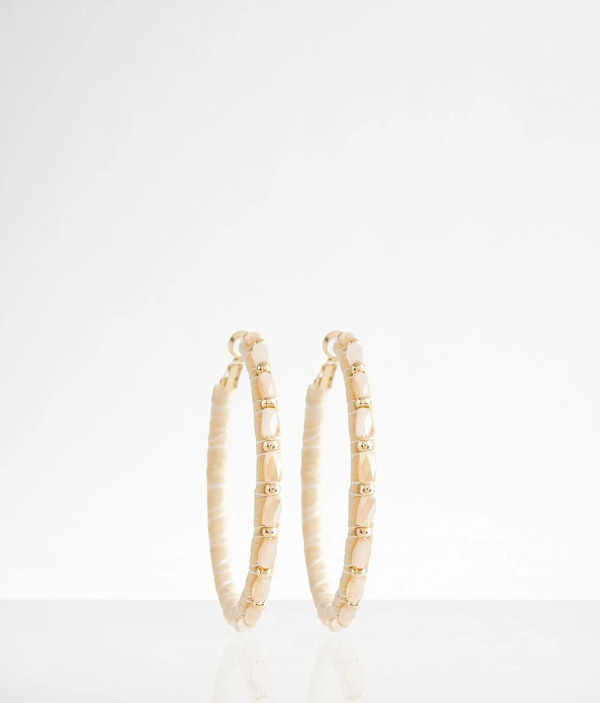 boutique by BKE Beaded Hoop Earring