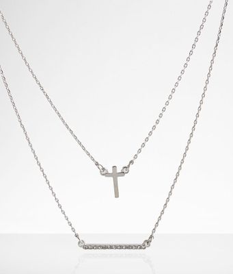 boutique by BKE Cross Tiered Necklace
