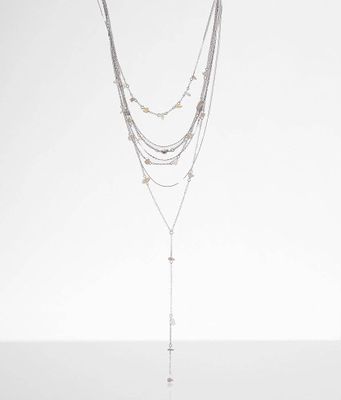 BKE Tiered Stone Charm Y-Necklace