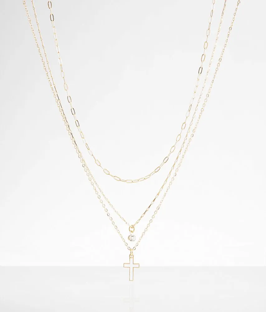 boutique by BKE 3 Pack Cross Necklace Set