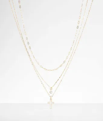 boutique by BKE 3 Pack Cross Necklace Set