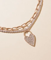 Two Tone Heart Necklace