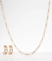 boutique by BKE Glitz Earring & Necklace Set