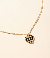 Checker Heart Necklace
