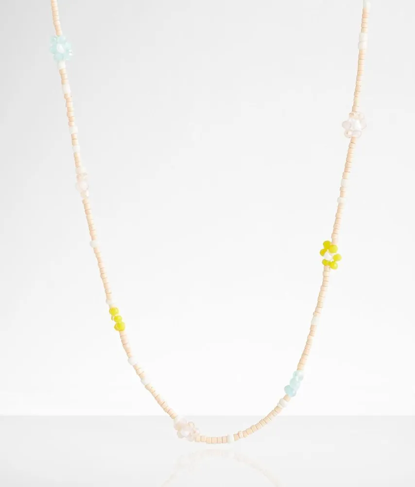 boutique by BKE Floral Seed Bead Necklace