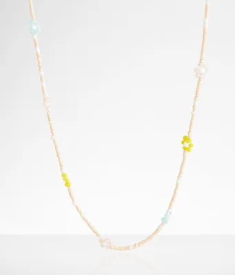 boutique by BKE Floral Seed Bead Necklace