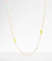 boutique by BKE Floral Seed Bead Necklace