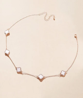 Mother Of Pearl Clover Necklace