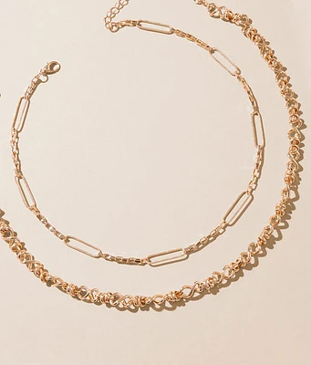 2 Pack Mixed Chain Necklace Set