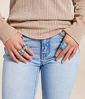 3 Pack Western Statement Ring Set