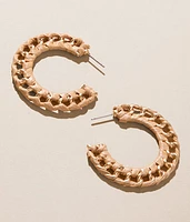 Raffia Wrapped Hoop Earring