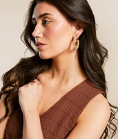 Raffia Wrapped Hoop Earring