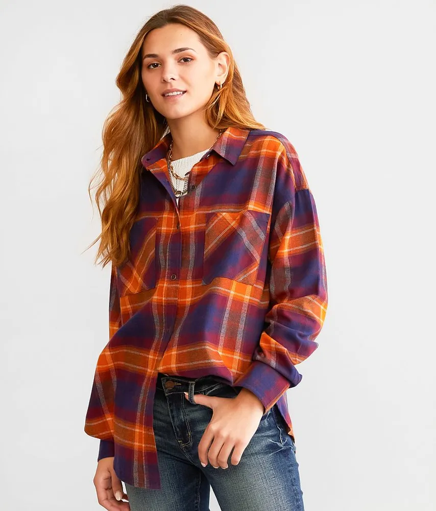 BKE Plaid Boyfriend Shirt