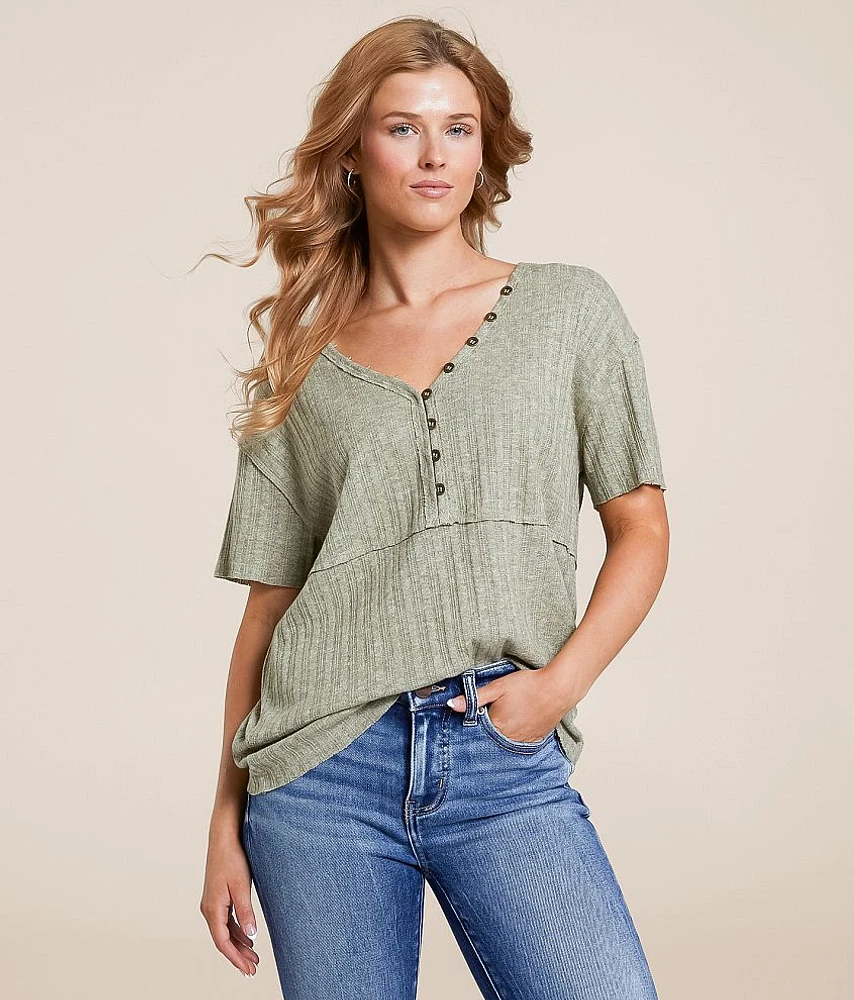 Textured Knit Henley
