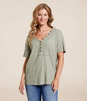 Textured Knit Henley