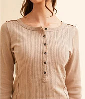Pointelle Washed Henley