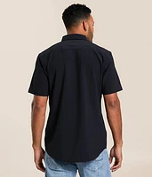 Tonal Striped Athletic Performance Stretch Shirt