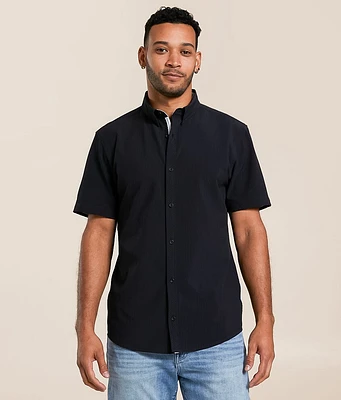 Tonal Striped Athletic Performance Stretch Shirt