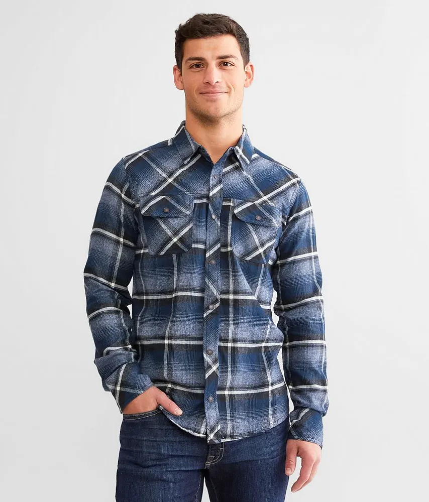 Outpost Makers Plaid Flannel Shirt - Orange/Brown Small, Men's