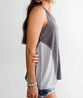 Pieced Waffle Knit Tank Top