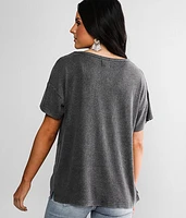 Washed Waffle Knit Top