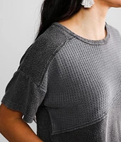 Washed Waffle Knit Top