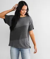 Washed Waffle Knit Top