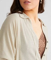 Pieced Waffle Knit Top