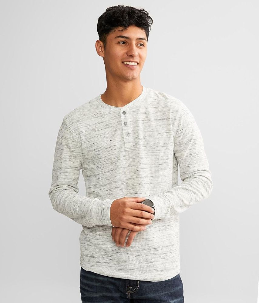 Lucky Brand Long Sleeve Acid Wash Thermal Henley T-Shirt