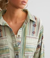 Embroidered Southwestern Cropped Shirt