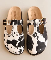 Atticus Cow Print Leather Cut-Out Clog