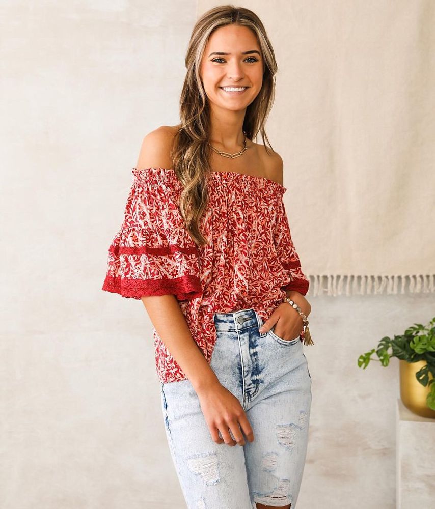Angie Floral Off The Shoulder Top