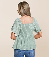 Twisted Front Peplum Top